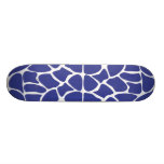 Giraffe Print Pattern in Dark Blue. Skate Deck