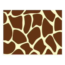 Giraffe Print Pattern in Dark Brown. Post Card