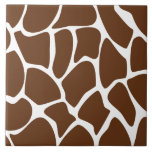 Giraffe Print Pattern in Dark Brown. Tile