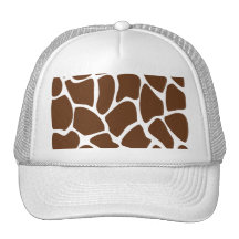 Giraffe Print Pattern in Dark Brown. Trucker Hats