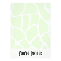 Giraffe Print Pattern in Mint Green. Invites