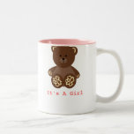 Giraffe Print Stuffed Bear Baby Shower It's A Girl Mug