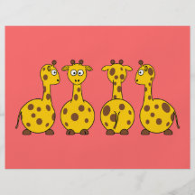 Giraffes cartoons custom flyer