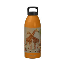 Giraffes Orange Blossom Liberty Bottle Water Bottle