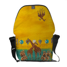 Giraffes Orange Blossom Messenger Bag