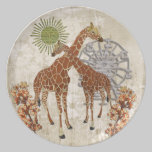 Giraffes Orange Blossom Plate plates