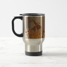 Giraffes Orange Blossom  Travel Mug