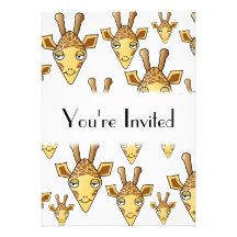 Giraffes Pattern. Personalized Invitation