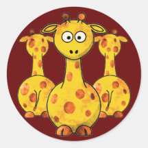GIRAFFES ROUND STICKERS