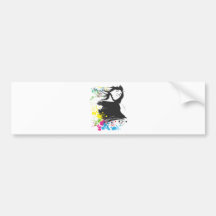 Girl and Colours Bumper Sticker