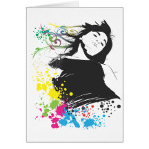 Girl and Colours Greeting Cards