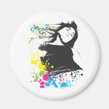 Girl and Colours Refrigerator Magnets
