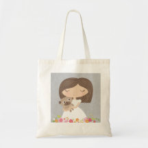 Girl and her pug tote tote bag