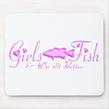 GIRL BASS FISHING MOUSEPADS