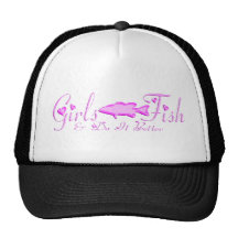 GIRL BASS FISHING TRUCKER HATS