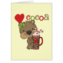 Girl Bear Cocoa Love Greeting Card