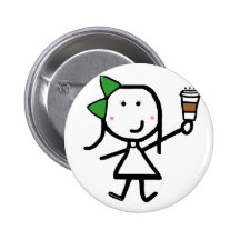 Girl & Coffee Pins