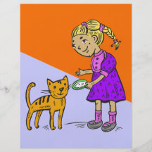 Girl Feeding Cat Custom Flyer