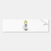 Girl Footballer Digital Art Bumper Sticker