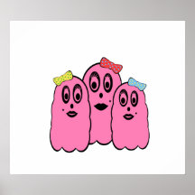 Girl ghosts in pink with bows print