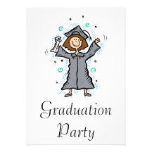 Girl Grad Celebration Custom Invites