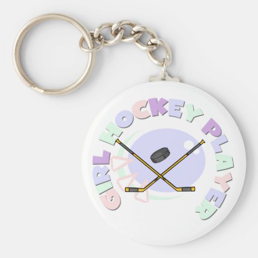 Girl Hockey Player Tshirts and Gifts Keychain