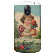 Girl Holding a Vase of Flowers Galaxy Nexus Cover