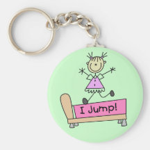 Girl - I Jump Tshirts and Gifts Keychain
