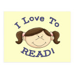 Girl I Love to Read Tshirts and Gifts Postcards