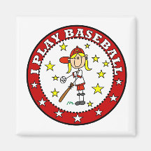 Girl I Play Baseball T shirts and Gifts Refrigerator Magnet