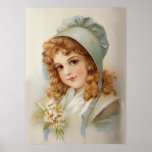 Girl in Green Bonnet Print