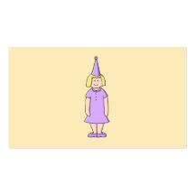 Girl in Lilac Colour Birthday Party Outfit. Business Card