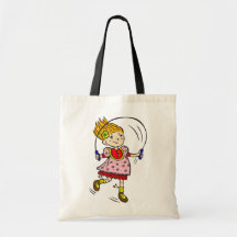 Girl Jumping Rope Canvas Bags