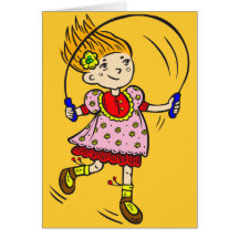 Girl Jumping Rope Card