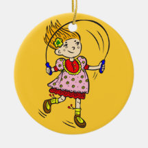 Girl Jumping Rope Christmas Tree Ornament