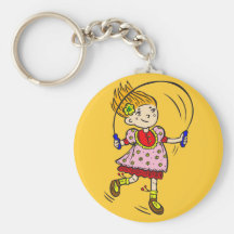 Girl Jumping Rope Key Chain