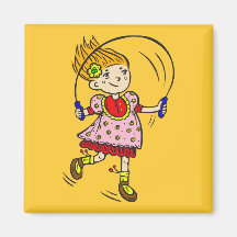 Girl Jumping Rope Magnet