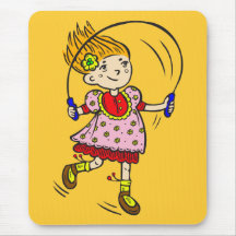 Girl Jumping Rope Mousepads