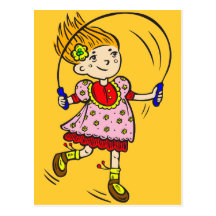 Girl Jumping Rope Postcards