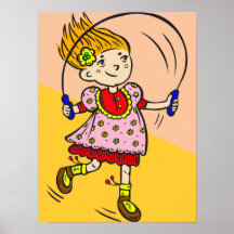 Girl Jumping Rope Print