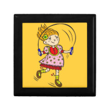 Girl Jumping Rope Trinket Box