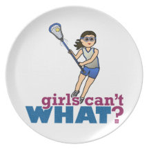 Girl Lacrosse Player in Blue Party Plates