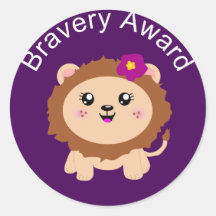 Girl Lion Bravery Award - Sticker for being brave