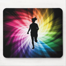 Girl Marathon Runner Mousemat