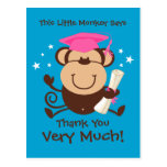 Girl Monkey Graduate Custom Post Card