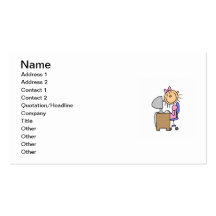 Girl on Computer Business Card Template