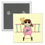 Girl Pilot T-shirts and Gifts Pinback Button