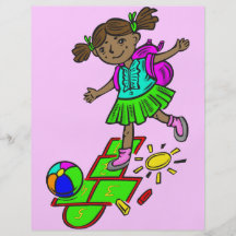 Girl Playing Hopscotch Personalized Flyer