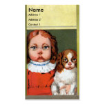 Girl Resembles Her Pet Dog Victorian Business Cards