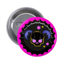 Girl Skull Bottle Cap Backpack Hat Button Pin